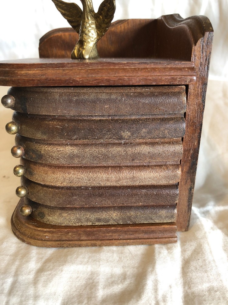 Coasters 6pc set with holder Vintage