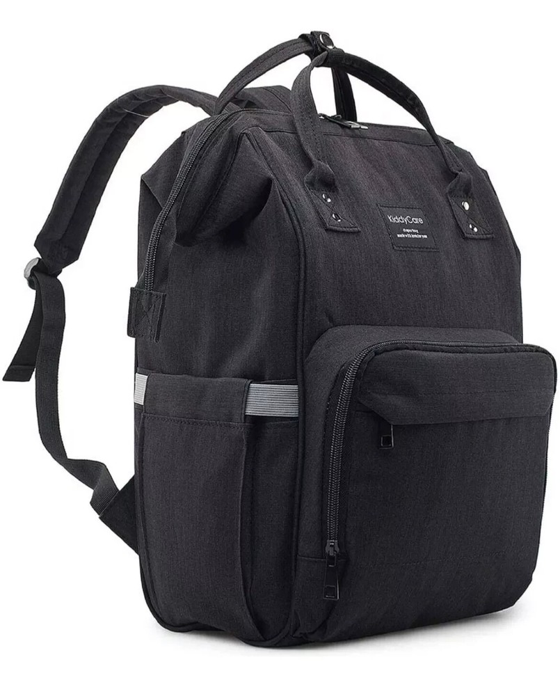 KiddyCare Diaper Bag Backpack + Adjustable Shoulder Straps - Black