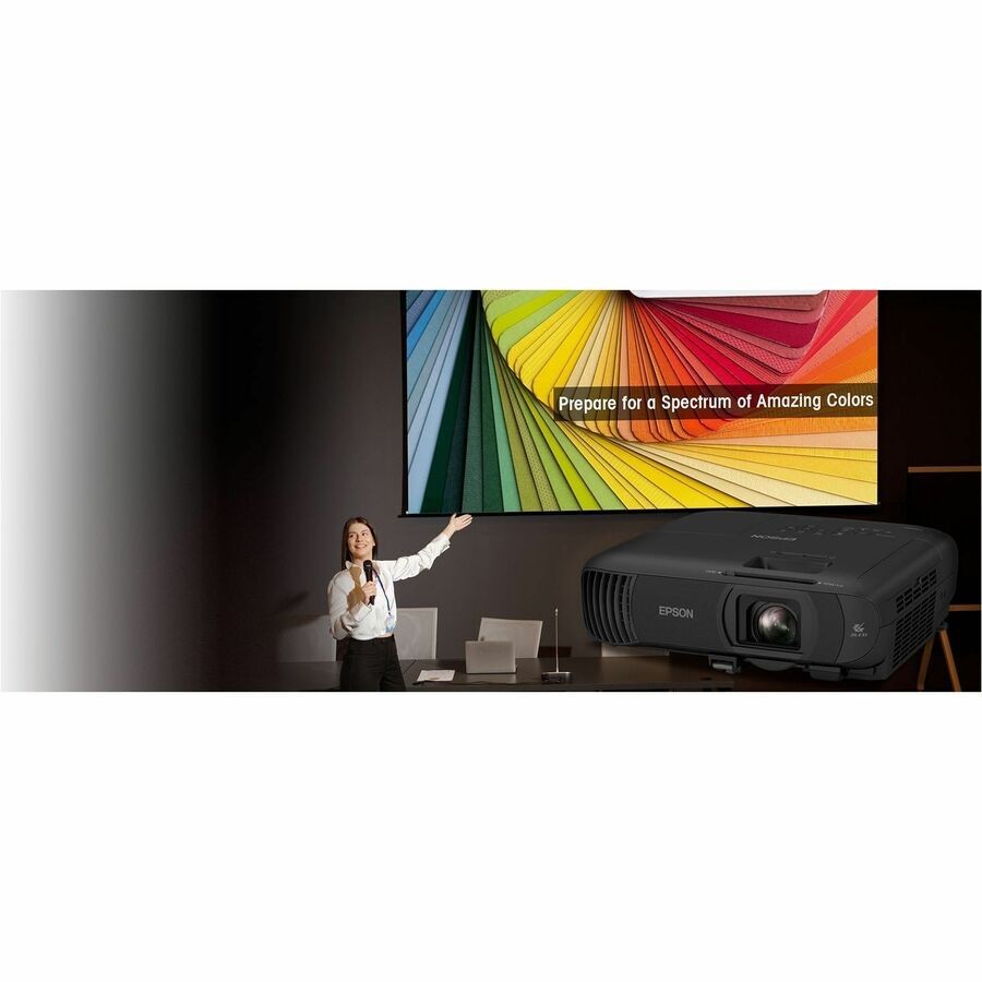 Epson PowerLite 1290 3LCD Projector - 16:10 - Ceiling Mountable - Black