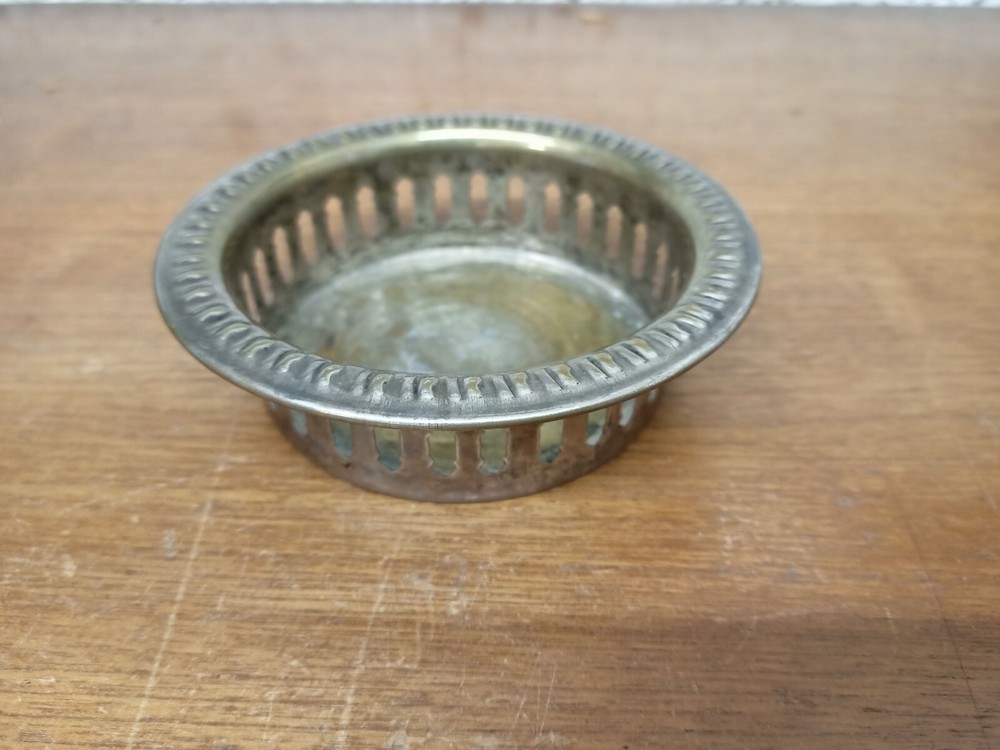 Vintage ~Silver Plated ~Wine Bottle Coaster (BLK1)