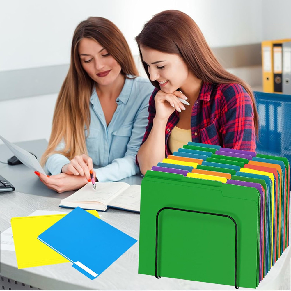 File Folder, 30 Pack 1/3 Cut Tab File Folders, Colored File Folders Designed...