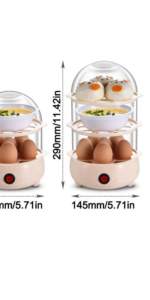 Automatic Power Off Egg Boiler Mini Multi-layer Breakfast Machine with Measuring