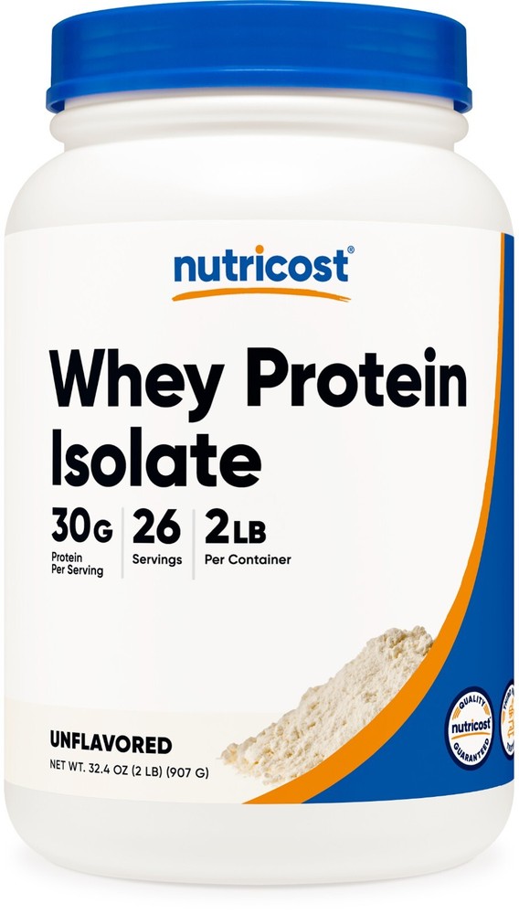 Nutricost Whey Protein Isolate (Unflavored) 2LBS - Protein Powder