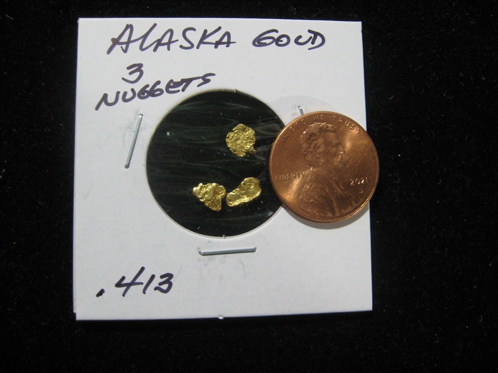 ALASKA GOLD 3 NUGGETS .413 GRAMS