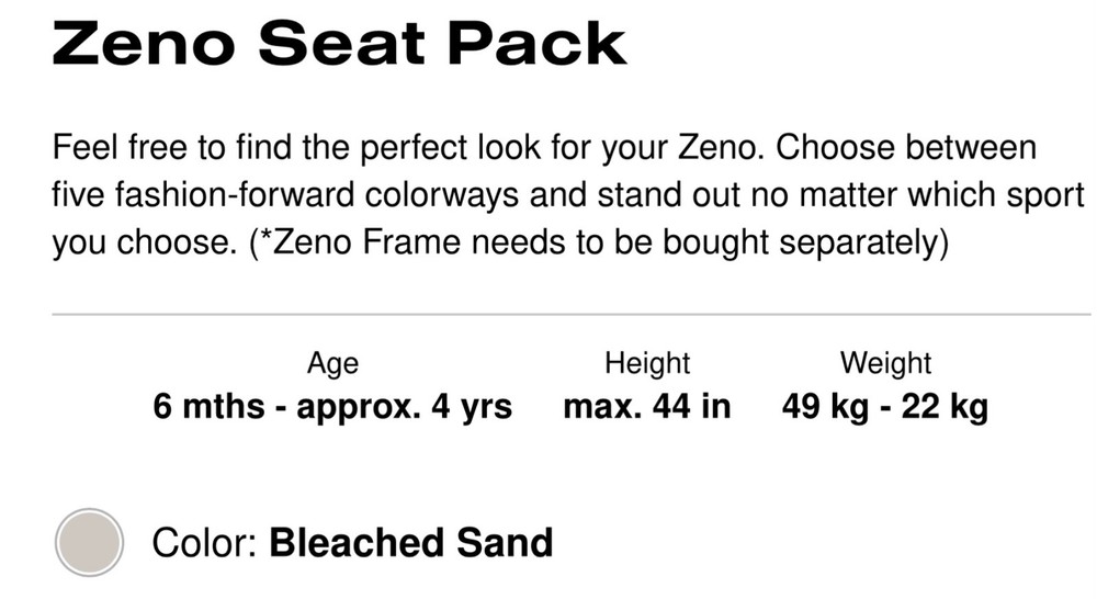 Cybex Gold Zeno Stroller Seat Pack