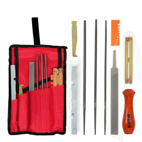 Chainsaw Sharpener File Kit – 10 Pcs Chainsaw Sharpening Tool Set with 5/32",