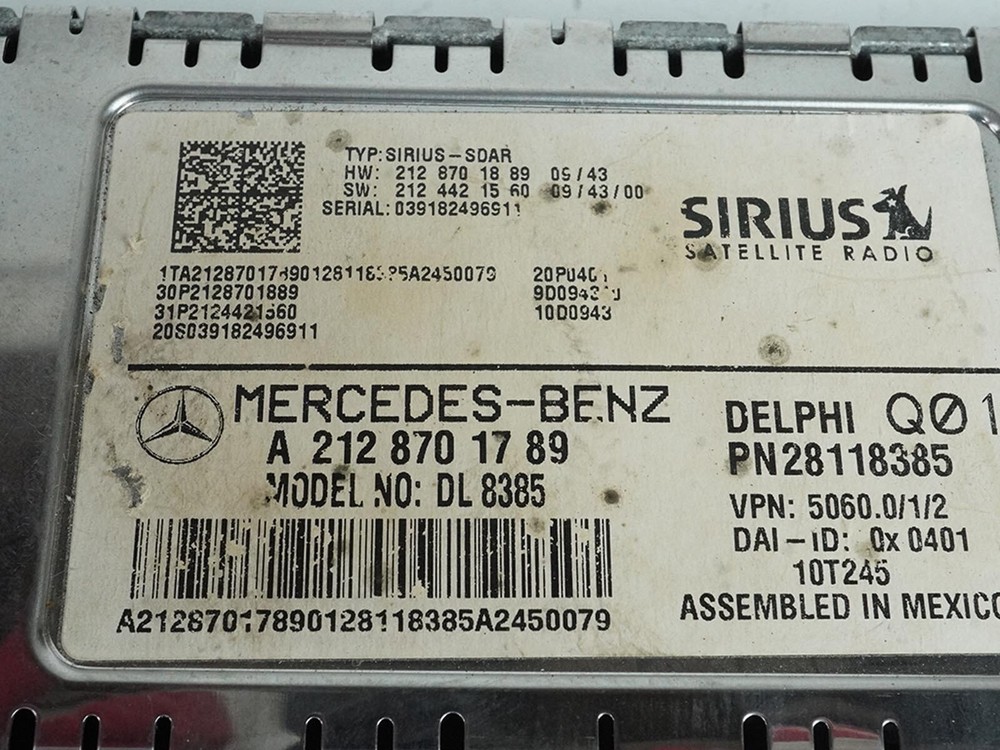 2010 - 2013 Mercedes Benz E Class C207 Satellite Audio Receiver Control Module