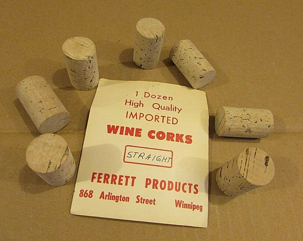 Seven New Unused 1960s Ferrett High Quality Wine Bottle Straight Corks FREE SH