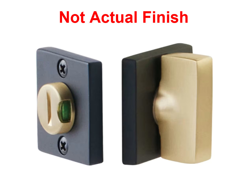 Emtek 8583US19RECUS4 Square Double Rosette Privacy Bolt w/ Indicator SATIN BRASS