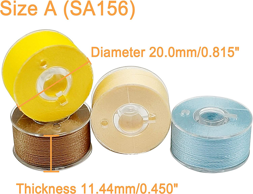 New Brothread 25Pcs Assorted Colors 70D/2 (60WT) Prewound Bobbin Thread Plastic