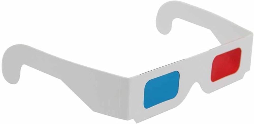 White Frame Anaglyph 3D Glasses 50 Pack