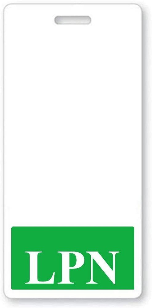 LPN Vertical Badge Buddy with Green Border - Licensed Practical Nurse ID Backer
