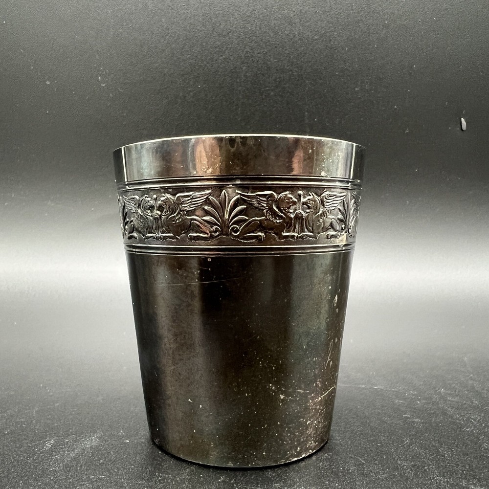 Antique Silver-Plated Metal Blanc J&B Beaker Cup
