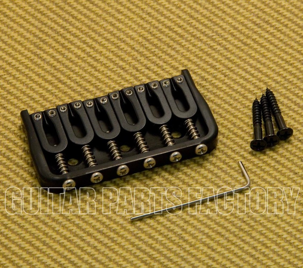 GB-WO6-B Black Hardtail 6 String Fixed Guitar Bridge