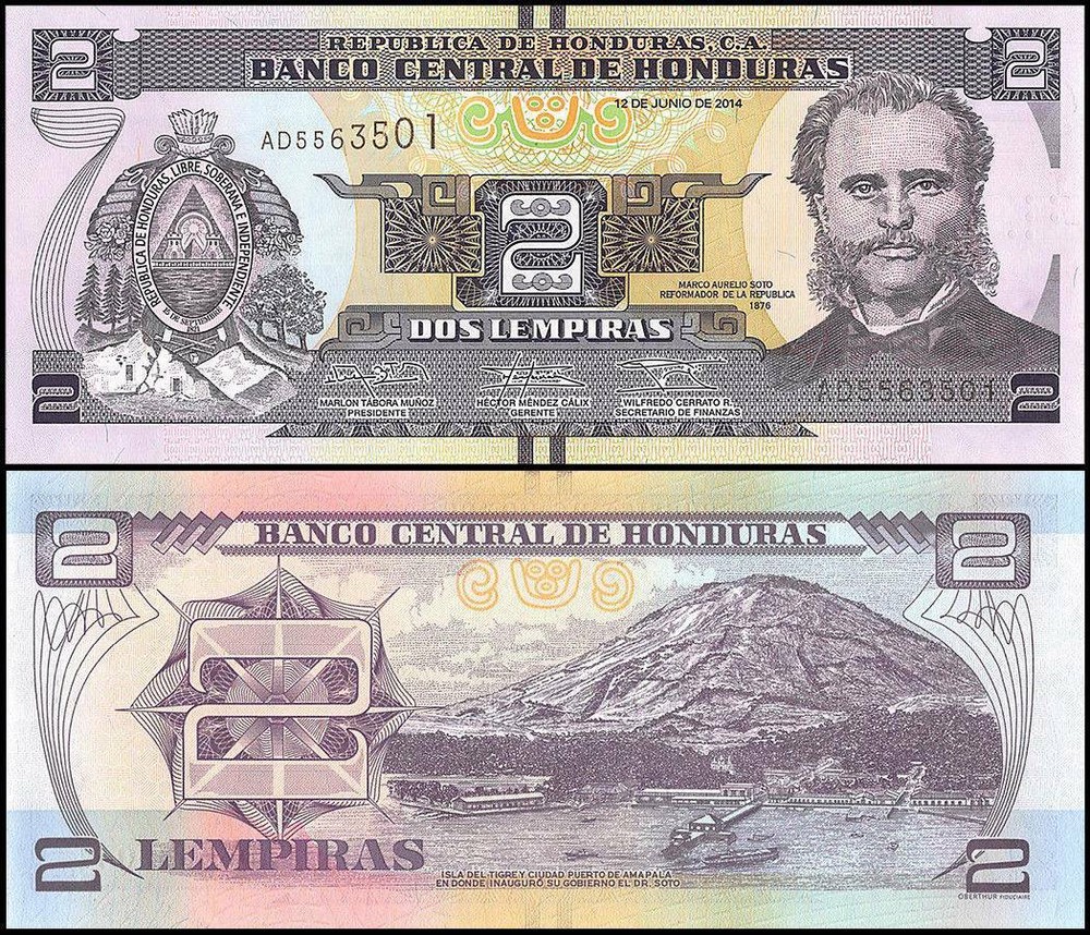 Honduras 2 Lempiras, 2014, P-97b, UNC