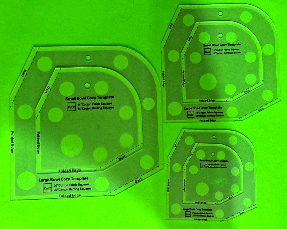 6 PIECE Bowl Cozy Template Set