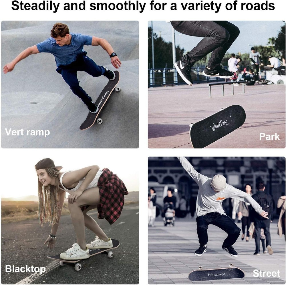 Beginner Friendly 31.75” Skateboard - 95A Wheels & 220 lbs Load, Ready to Ride!