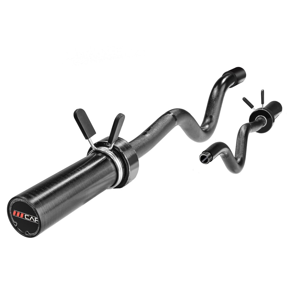 2-Piece Olympic Curl Bar with Collars, Black