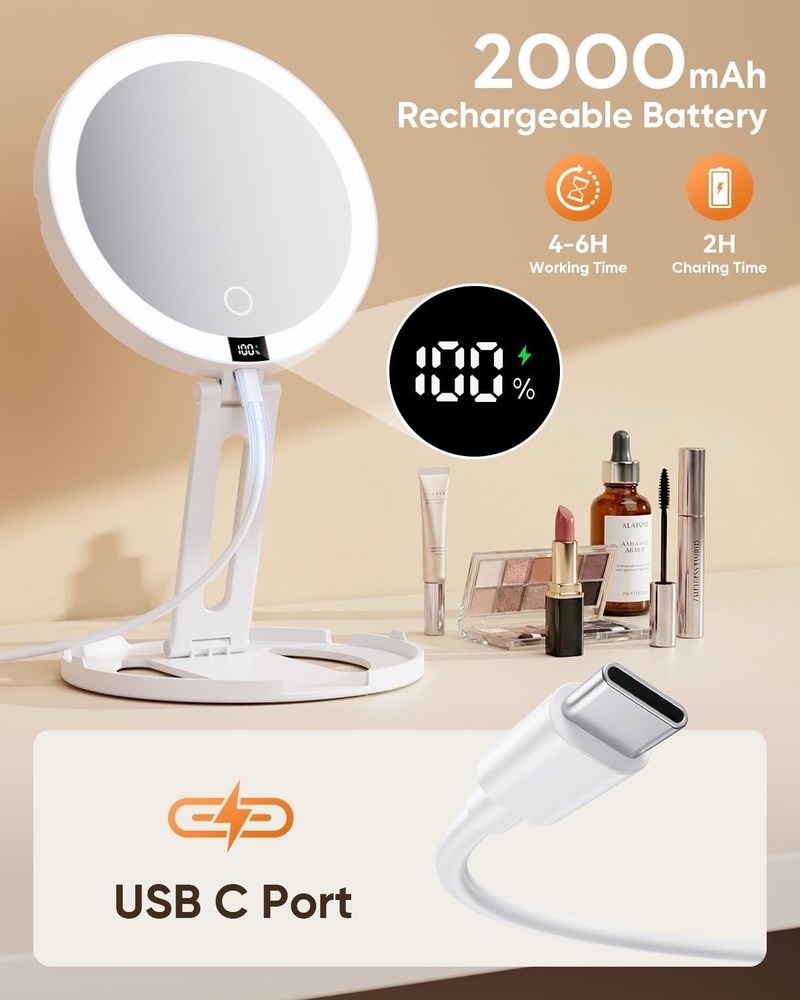 Makeup Mirror with Lights 20X/1X Dual Sided Magnifying Mirror