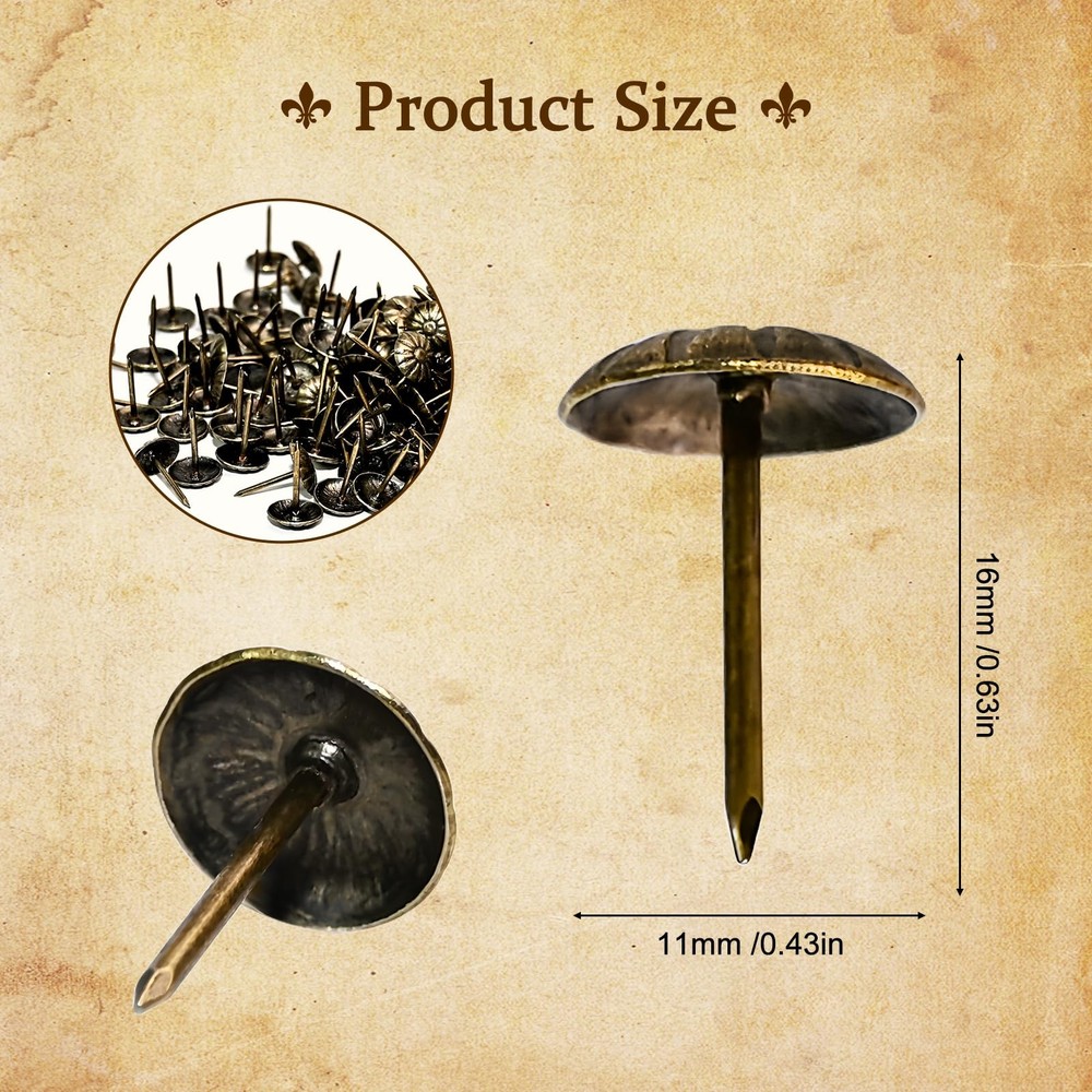 200PCS Antique Upholstery Tacks Decorative Nails