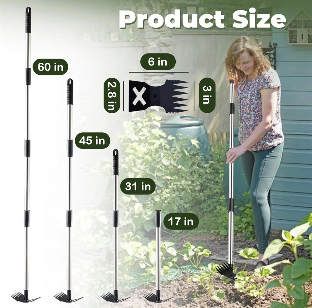 Weed Puller Tool with Long Handle - 60 Manual Weeder Remover Tool, 2...