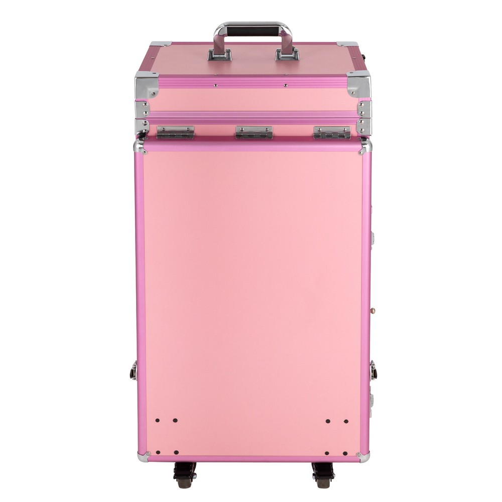 Nail Desk Mobile Station Rolling Makeup Train Case Manicure Table with Speaker