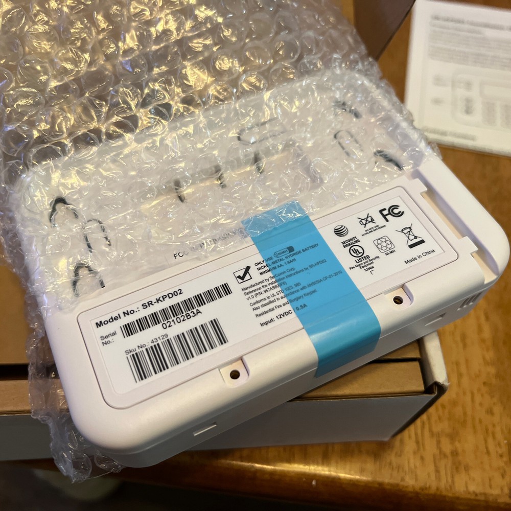 SERCOMM AT&T DIGITAL LIFE SECURITY SYSTEM KEYPAD MODEL SR-KPD02