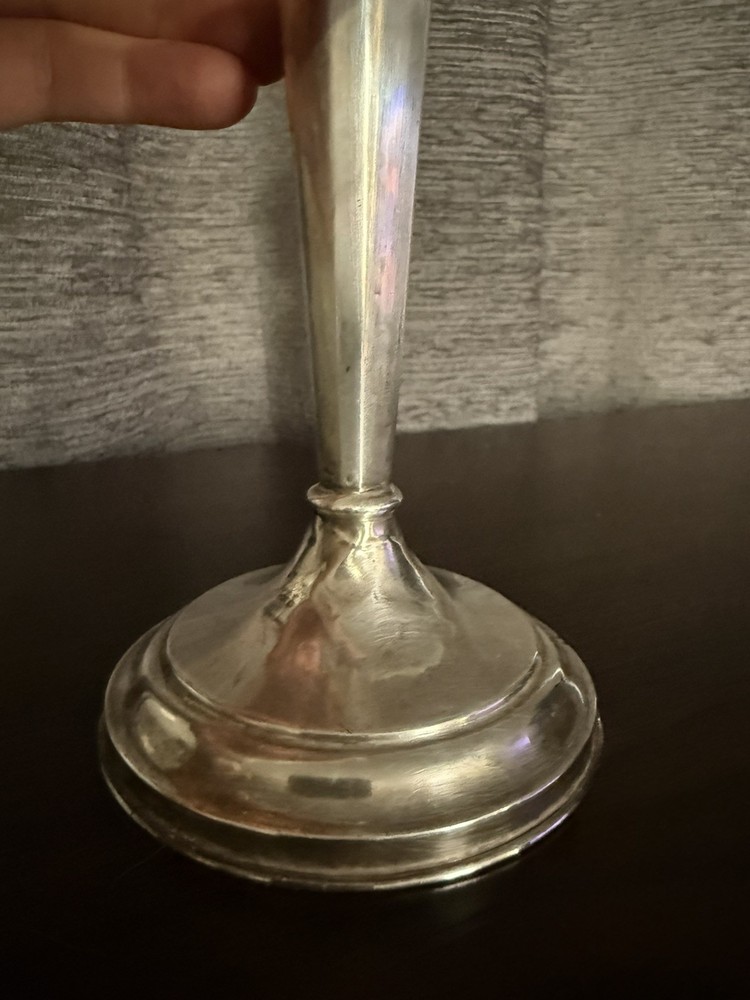 Antique Gorham Sterling Silver Weighted Candlestick Holder Monogram
