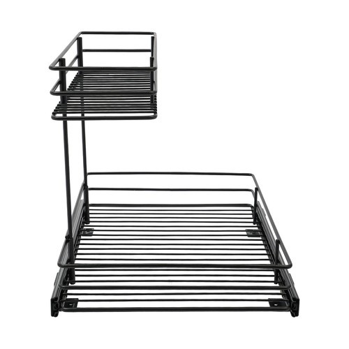 2-Tier Pull-out Cabinet Storage Rack, Sliding Out Storage Rack Under Sink, Black