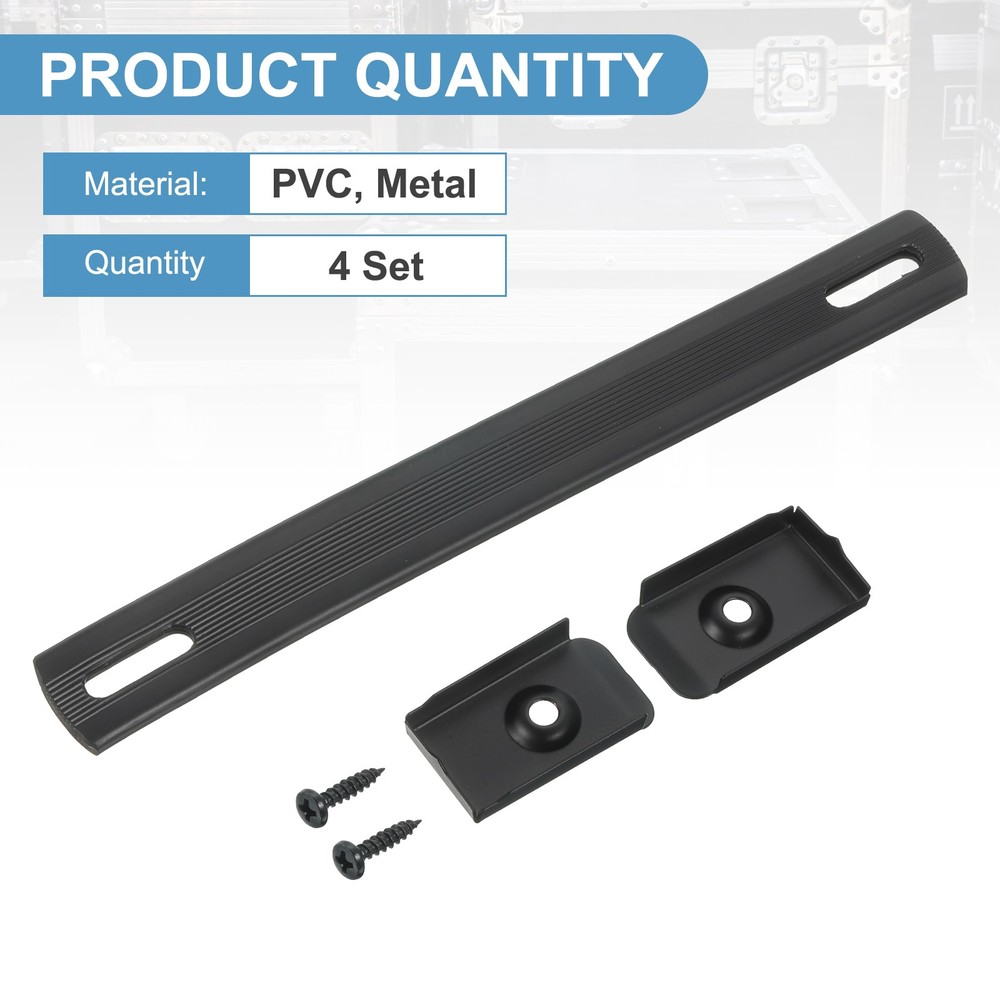 7 Inch Speaker Handle Spring Steel Handle with Screw Black 4Pcs