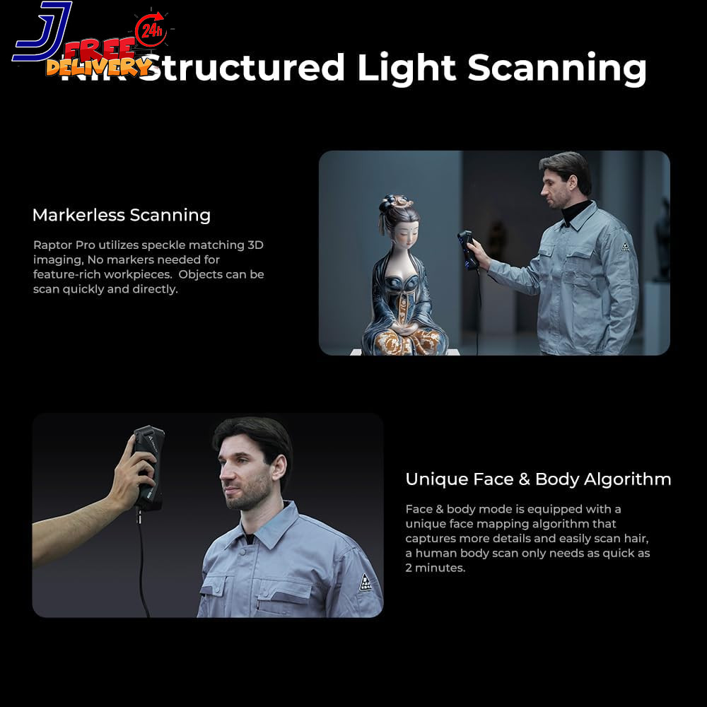Creality 3D Scanner Raptor Pro for 3D Printing Handheld Scanner 0.02Mm Accuracy