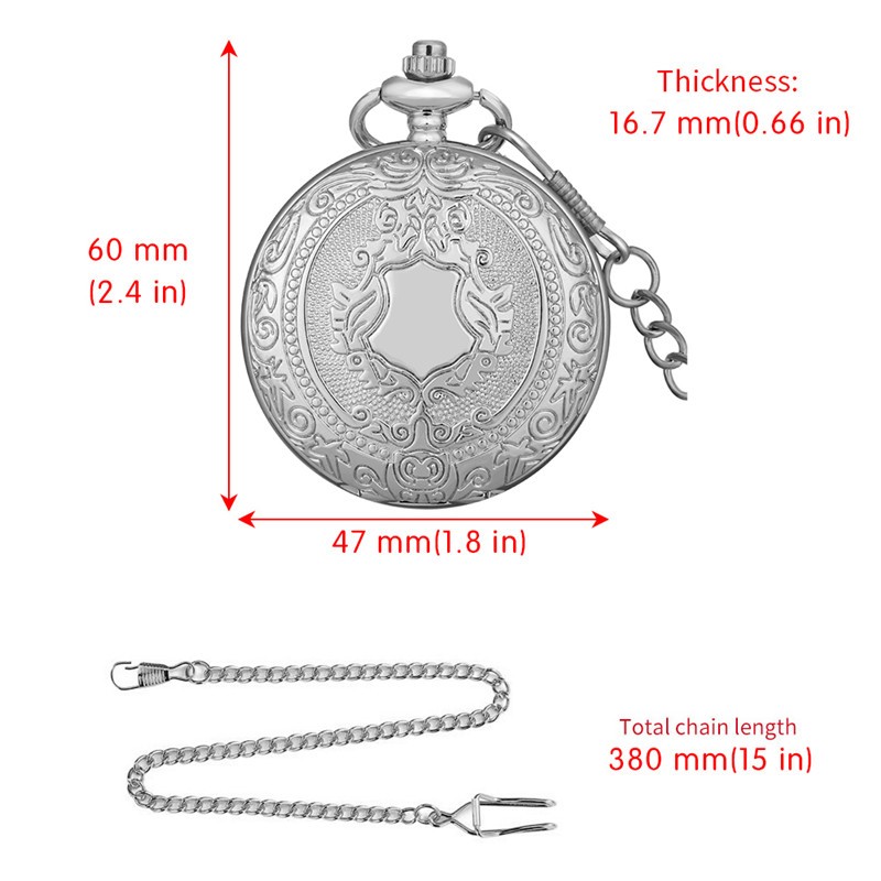 Elegant Silver Shield Mechanical Pocket Watch Timeless Style & Luxury for Men