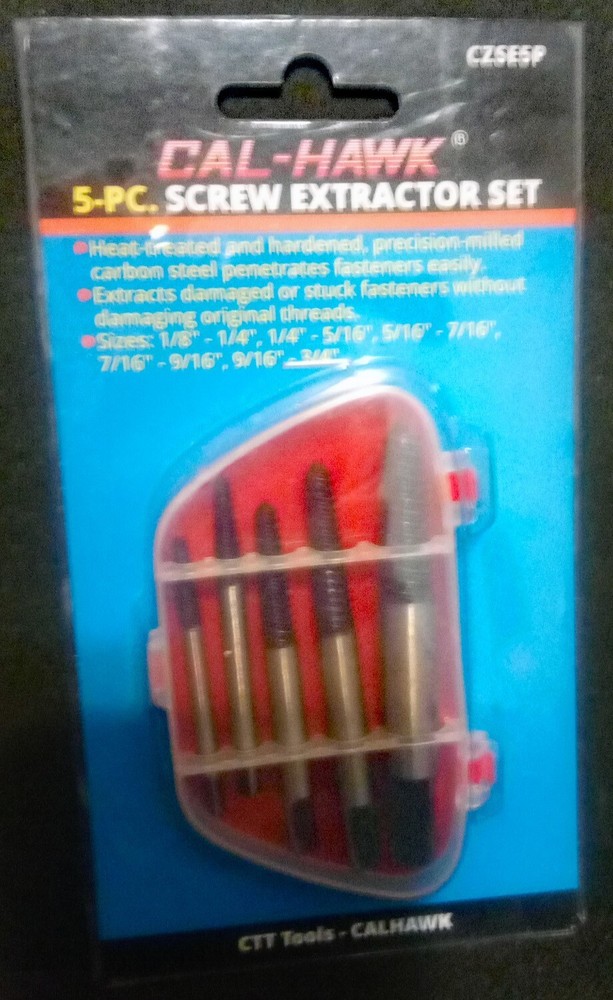 New in Factory Package 5 pc. Screw Bolt Extractor Puller Set Broken Bolt