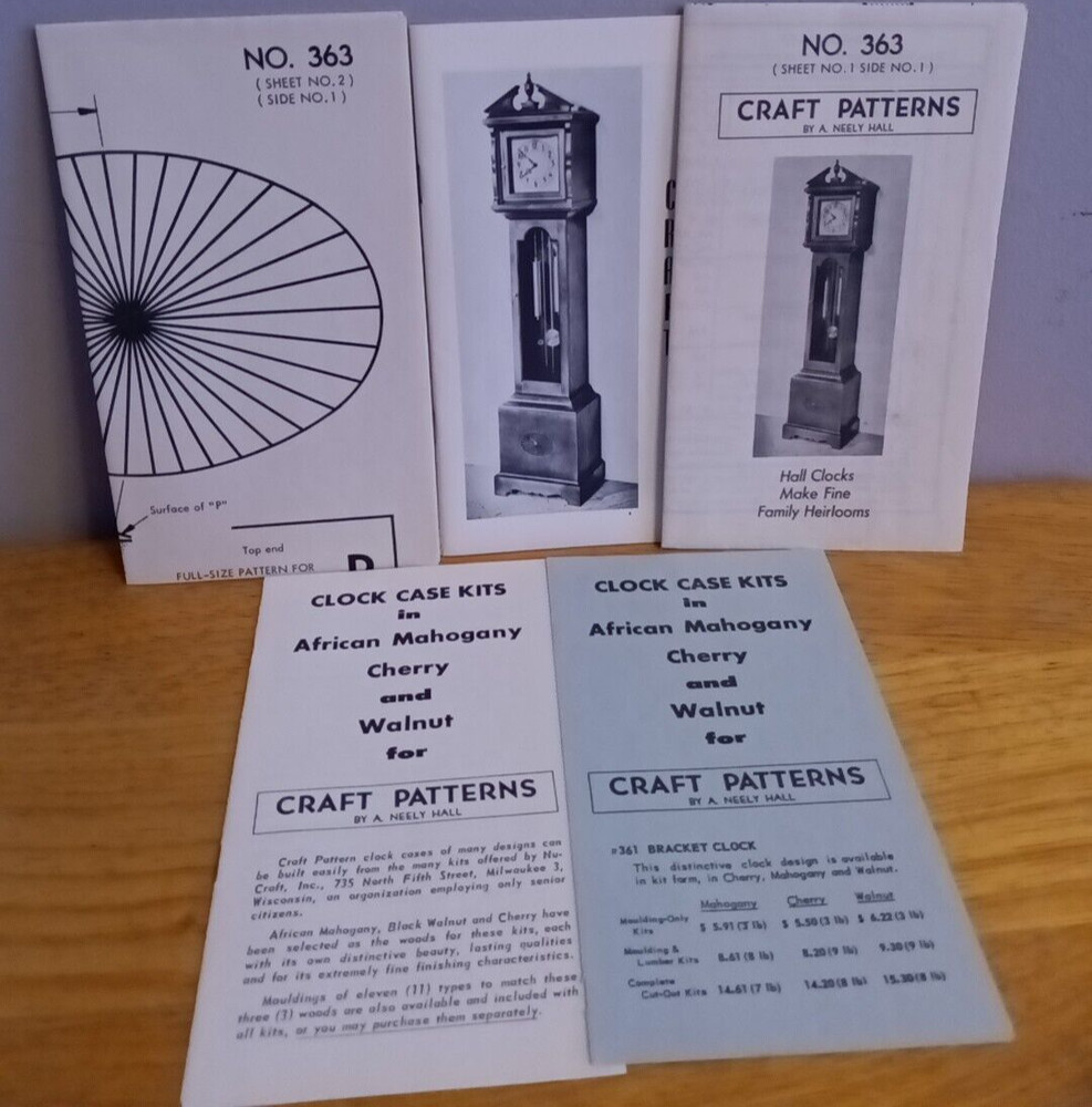 A Neely Hall No 363 Hall Clock Craft Patterns Studio 1963 Vintage Craft Patterns