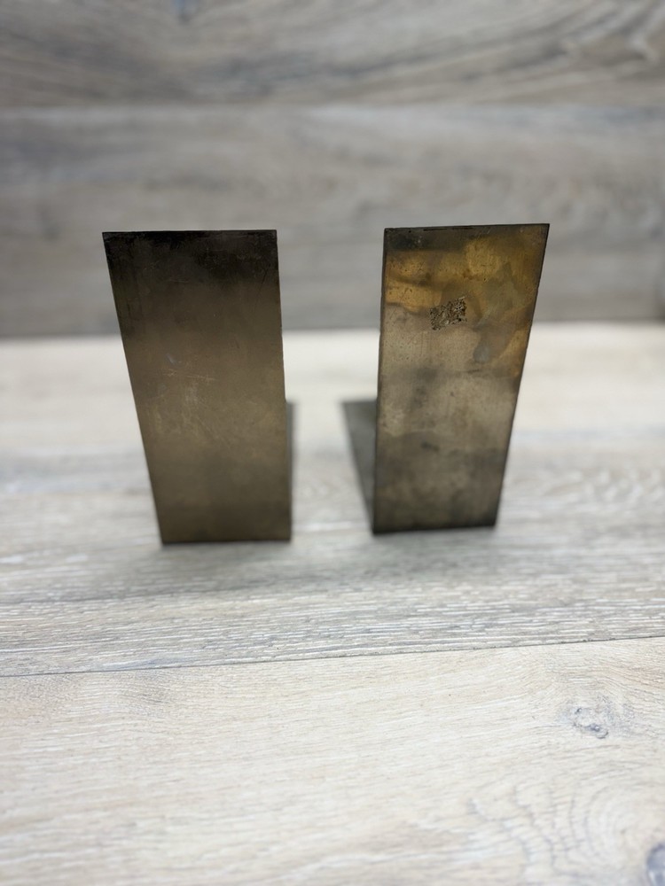 MCM Mid-Century Skeleton Key Bookends Silver
