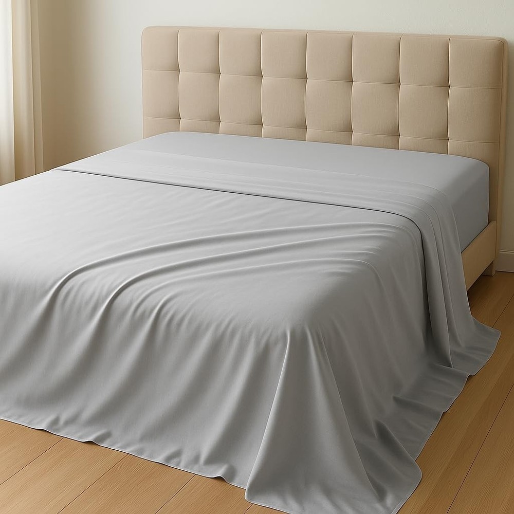 100% Viscose Derived from Bamboo Queen Size Flat Sheet Only – Luxury Soft, Co...
