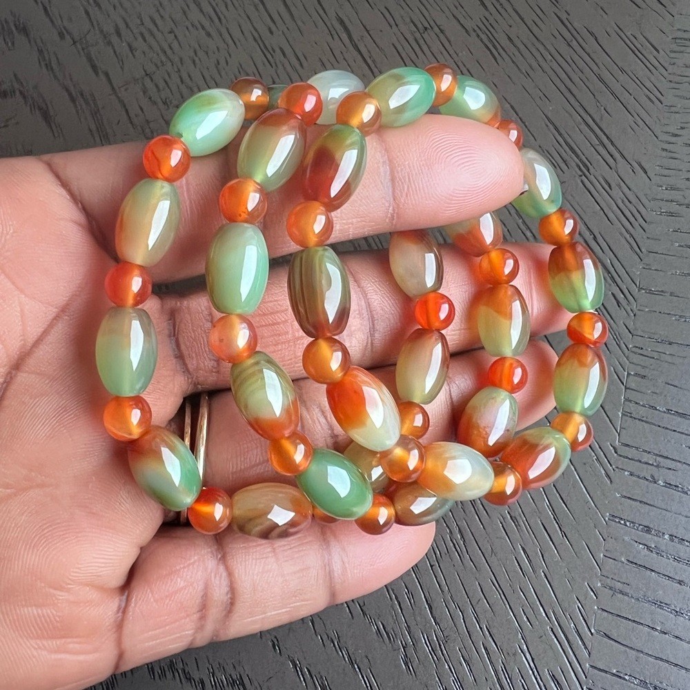 Peacock agate bracelet 6.5’ (one)