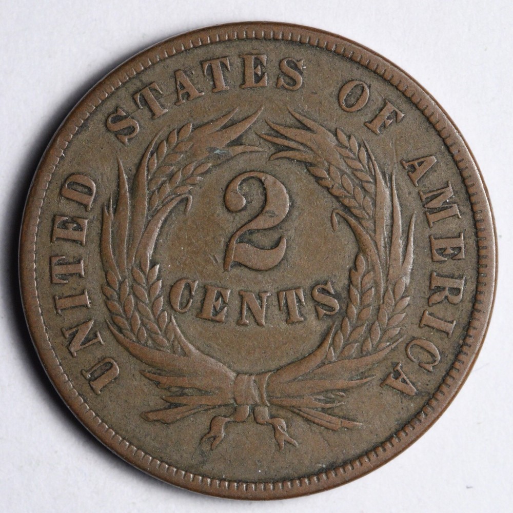 1869 Two Cent Piece XF E213 KSEN