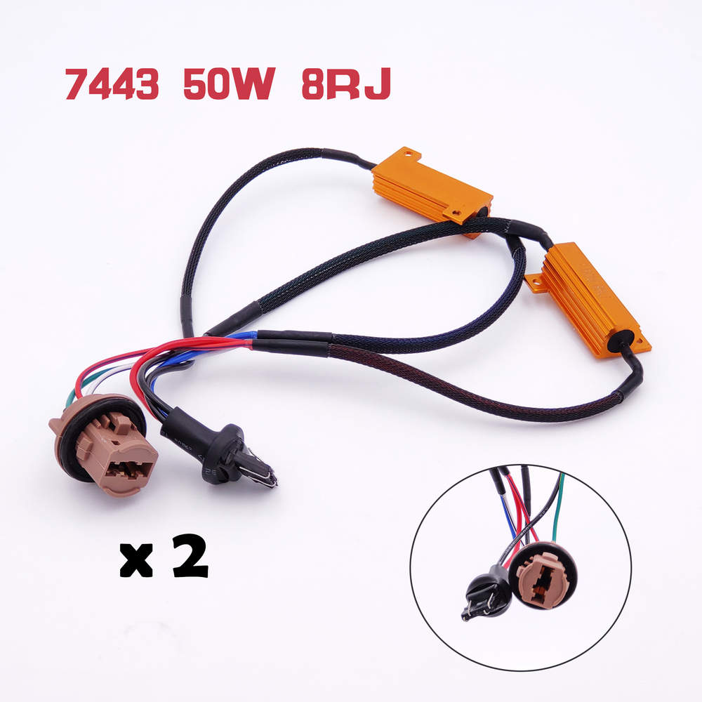2x 7443 Load Resistor Hyper Flash Canceller Switchback For LED Turn Signal Light