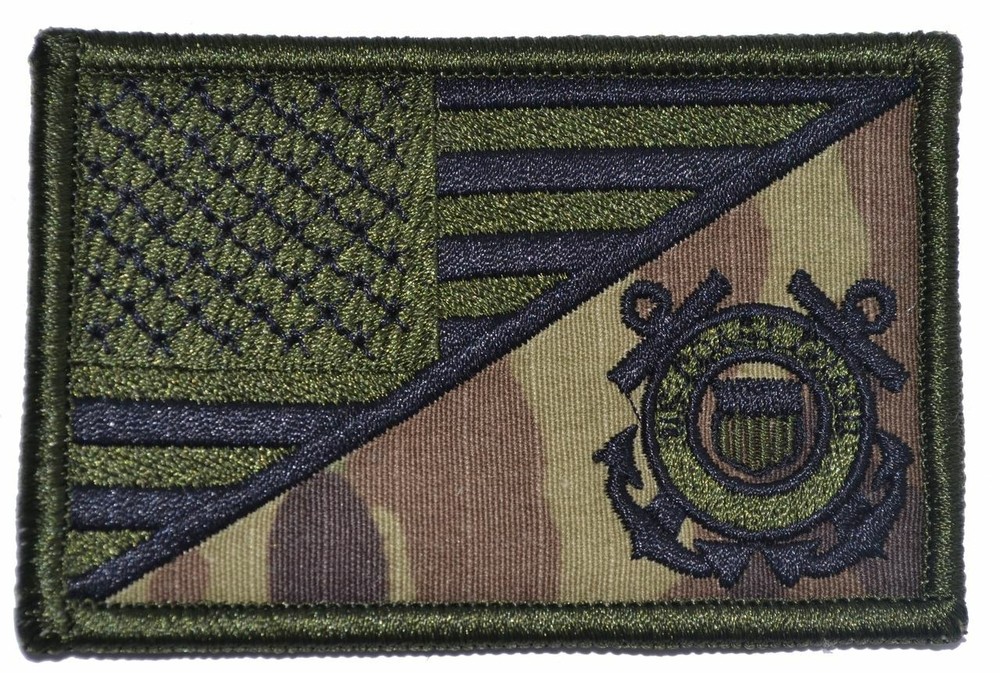 Coast Guard USA Flag - 2.25x3.5 Patch
