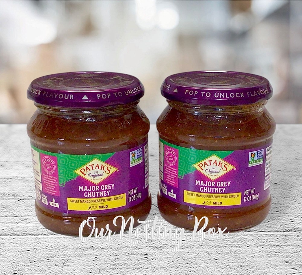 2 Patak’s Original Major Grey Chutney ~Non-GMO~12oz