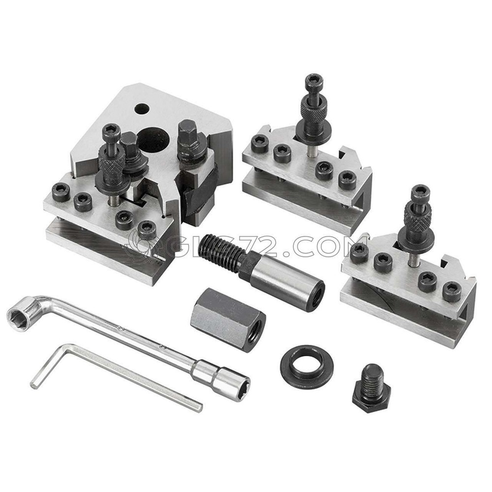 QUICK CHANGE TOOL POST KIT SET 3 FLAT TOOL HOLDERS FOR LATHE FERVI T00A1