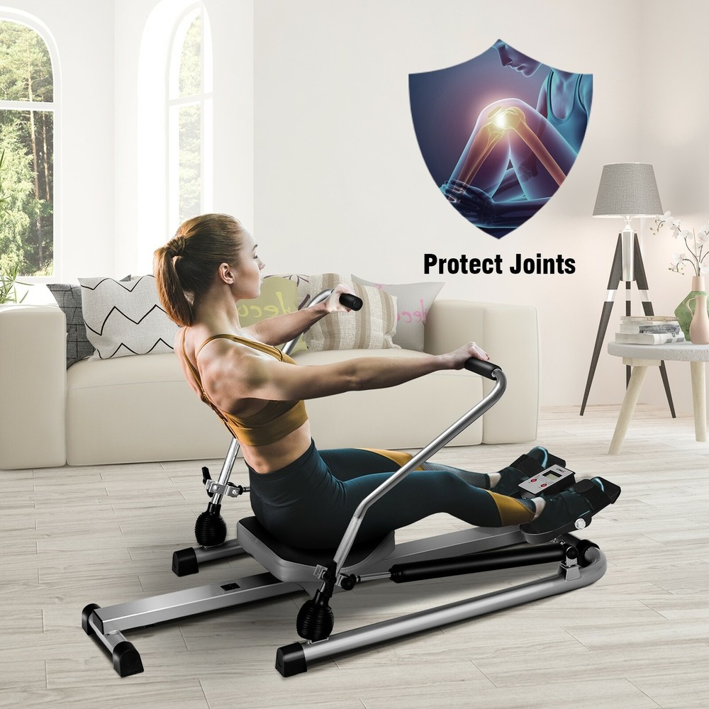 Exercise Rowing Machine Rower W/Adjustable Double Hydraulic Resistance Home Gym