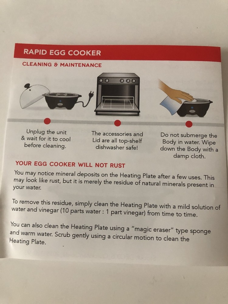 DASH Rapid Egg Cooker Automatic One Touch 6 Egg Boiled Poached Omelette NEW