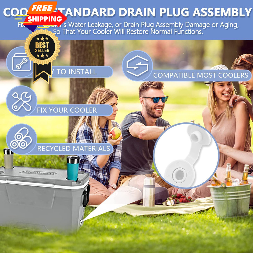 Cooler Drain Plug Replacement Kit, 1.5" Shaft Length, Length