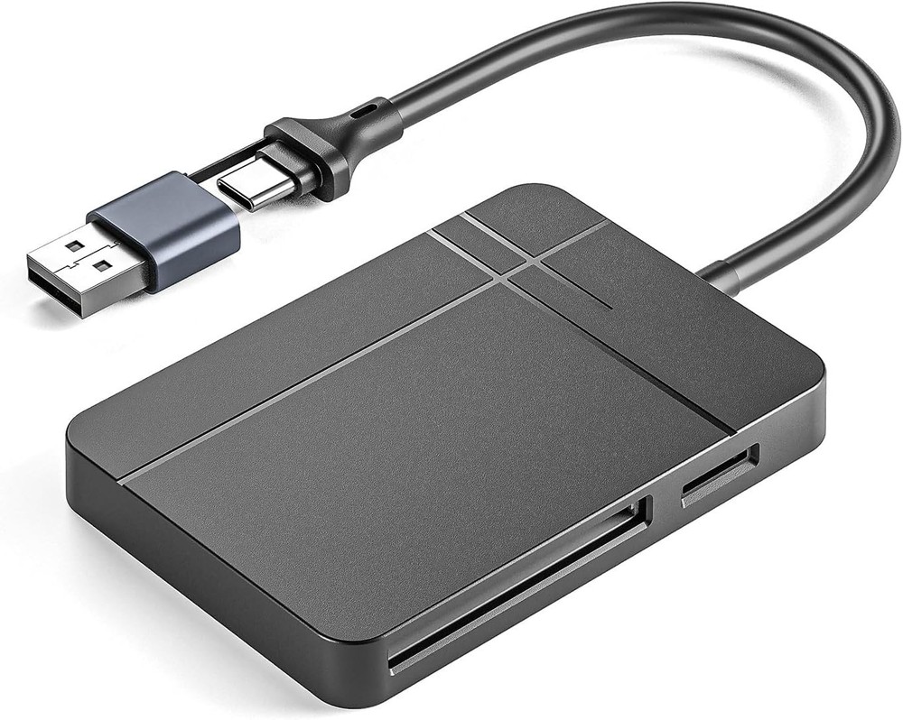 4-in-1 USB3.0/USB-C Card Reader SD Micro SD TF CF MS Compact Flash Card Adapter