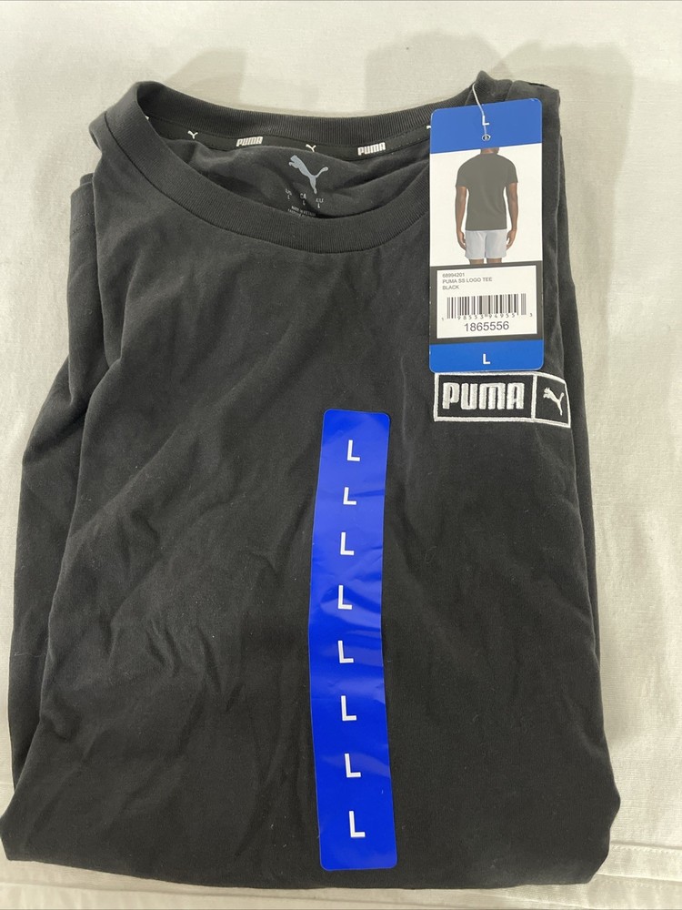PUMA SS LOGO TEE LARGE BLACK