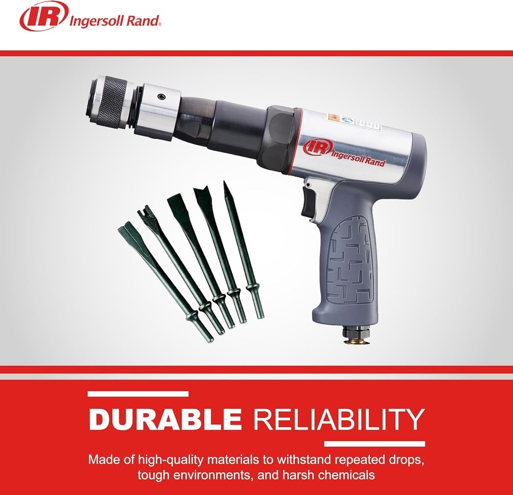 Efficient Long-Barrel Air Hammer with 5 Chisel Attachments – Vibration Control
