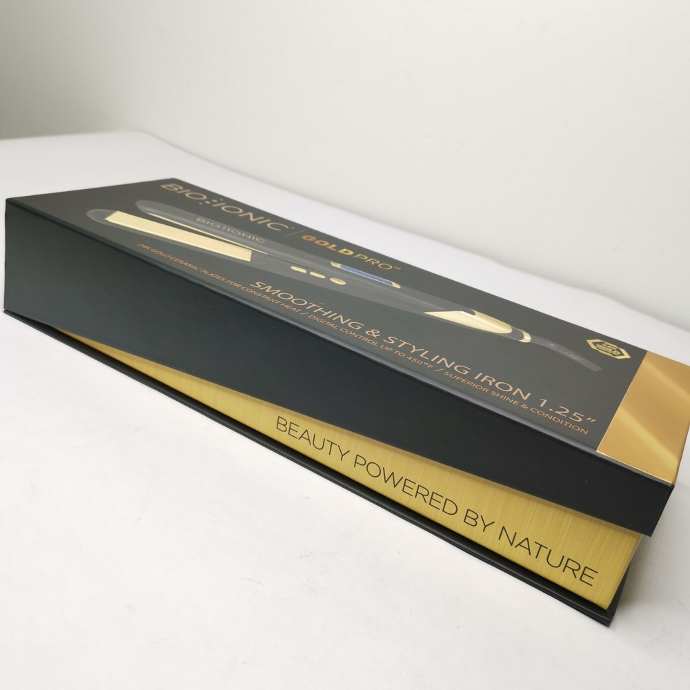 Bio Ionic GoldPro 24K Ceramic Smoothing & Styling Flat Iron 1.25" New