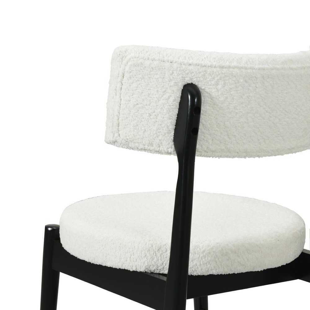 Mid Century Modern Counter Stool Black+Beige